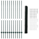 Recinzione con pali. Verde 1.4 x 25 m Acciaio