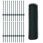 Recinzione con pali. Verde 0.5 x 50 m Acciaio