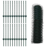 Recinzione esagonale con palo 50 x 0,5 m Verde Rete