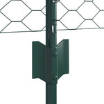 Recinzione con pali. Verde 0.6 x 50 m Acciaio