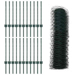 Recinzione con pali. Verde 0.6 x 50 m Acciaio