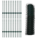 Recinzione con pali. Verde 0.6 x 50 m Acciaio