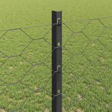 Recinzione esagonale con palo 10 x 1,2 m Grigio Rete