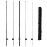 Recinzione con pali. Grigio 1.6 x 10 m Acciaio