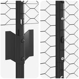 Recinzione con pali. Grigio 1 x 25 m Acciaio