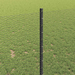 Recinzione con pali. Grigio 1 x 25 m Acciaio
