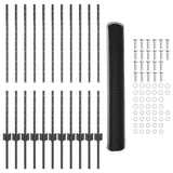 Recinzione con pali. Grigio 1 x 25 m Acciaio