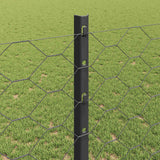 Recinzione con pali. Grigio 1.2 x 50 m Acciaio