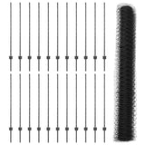 Recinzione con pali. Grigio 1.2 x 50 m Acciaio