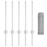 Recinzione con pali. Argento 0.5 x 10 m Acciaio