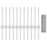 Recinzione con pali. Argento 0.4 x 25 m Acciaio