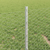 Recinzione esagonale da esterno con palo 25 x 0,4 m Argento