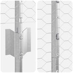 Recinzione con pali. Argento 1.2 x 25 m Acciaio