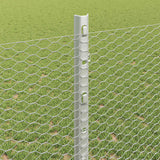 Recinzione con pali. Argento 1.2 x 25 m Acciaio