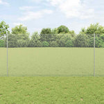 Recinzione con pali. Argento 1.2 x 25 m Acciaio