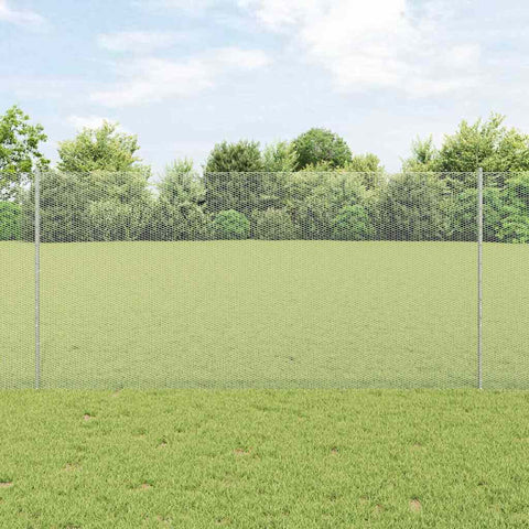 Recinzione con pali. Argento 1.2 x 25 m Acciaio