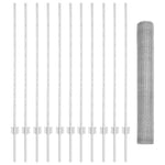 Recinzione con pali. Argento 1.2 x 25 m Acciaio