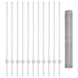 Recinzione con pali. Argento 1.2 x 25 m Acciaio