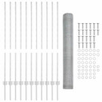 Recinzione con pali. Argento 1.2 x 25 m Acciaio