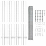 Recinzione con pali. Argento 1.2 x 25 m Acciaio
