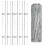 Recinzione con pali. Argento 0.4 x 50 m Acciaio