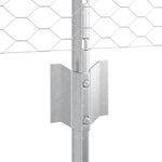 Recinzione con pali. Argento 0.4 x 50 m Acciaio