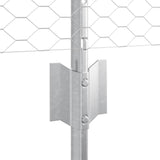 Recinzione con pali. Argento 0.4 x 50 m Acciaio