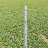 Recinzione con pali. Argento 0.4 x 50 m Acciaio