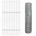 Recinzione con pali. Argento 0.5 x 50 m Acciaio