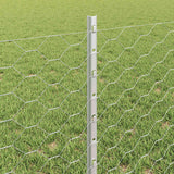 Recinzione con pali. Argento 0.6 x 50 m Acciaio