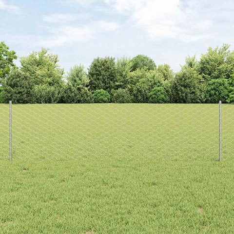 Recinzione con pali. Argento 0.6 x 50 m Acciaio