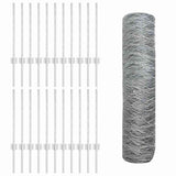 Recinzione con pali. Argento 0.6 x 50 m Acciaio