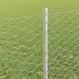 Recinzione con pali. Argento 0.8 x 50 m Acciaio