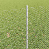 Recinzione con pali. Argento 1 x 50 m Acciaio