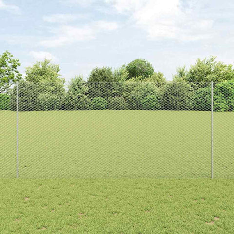 Recinzione con pali. Argento 1.6 x 50 m Acciaio