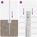 Recinzione con Posto Argento 0,8 x 100 m Acciaio