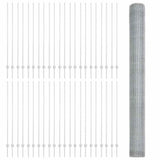Recinzione esagonale da esterno con palo 100 x 1,6 m Argento