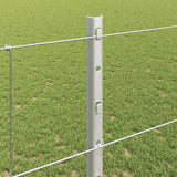 Recinzione all'aperto selvatica con pali 25 x 1,2 m Argento