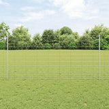Recinzione all'aperto selvatica con pali 25 x 1,2 m Argento