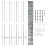 Recinzione con pali. Argento 1.2 x 25 m Acciaio