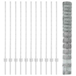 Recinzione con pali. Argento 1.2 x 25 m Acciaio