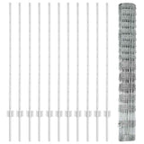 Recinzione all'aperto selvatica con pali 25 x 1,2 m Argento