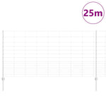 Recinzione con pali. Argento 1.2 x 25 m Acciaio