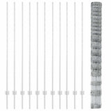 Recinzione all'aperto selvatica con pali 25 x 1,5 m Argento