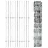 Recinzione con pali. Argento 0.8 x 50 m Acciaio