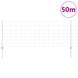 Recinzione con pali. Argento 0.8 x 50 m Acciaio