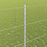 Recinzione all'aperto selvatica con pali 50 x 1,4 m Argento
