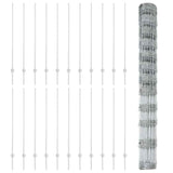 Recinzione all'aperto selvatica con pali 50 x 1,4 m Argento