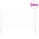 Recinzione all'aperto selvatica con pali 50 x 1,4 m Argento