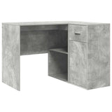 Scrivania ad angolo con porta Grigio cemento 102 x 50 x 75 cm